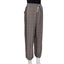 Zadig and Voltaire Grey Checkered Wool Blend Parole Mix Pants M