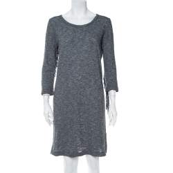 Zadig & Voltaire Grey Wool Winter Fringes Mini Dress S