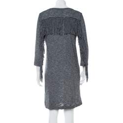 Zadig & Voltaire Grey Wool Winter Fringes Mini Dress S