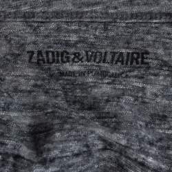 Zadig & Voltaire Grey Wool Winter Fringes Mini Dress S