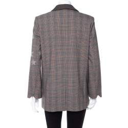 Zadig & Voltaire Brown Wool Blend Verdun Mix Check Patterned Blazer M