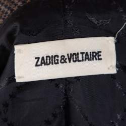 Zadig & Voltaire Brown Wool Blend Verdun Mix Check Patterned Blazer M