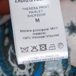 Pre Owned توب زادك أند فولتيركريب مطبوع وردي فاتح مقاس متوسط - ميديوم