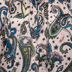 Pre Owned توب زادك أند فولتيركريب مطبوع وردي فاتح مقاس متوسط - ميديوم