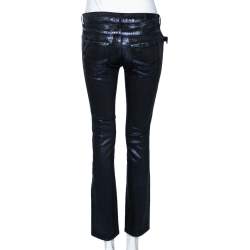 Pre Owned Zadig and Voltaire Metallic Purple Denim  Eva Enduit Deluxe Jeans S