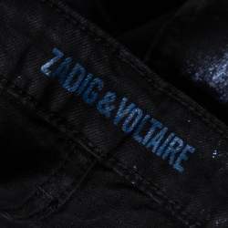 Pre Owned Zadig and Voltaire Metallic Purple Denim  Eva Enduit Deluxe Jeans S