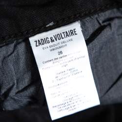 Pre Owned Zadig and Voltaire Metallic Purple Denim  Eva Enduit Deluxe Jeans S