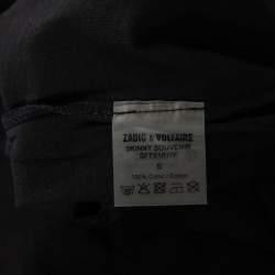 Zadig and Voltaire Black Cotton Knit Skinny Souvenir T-Shirt S