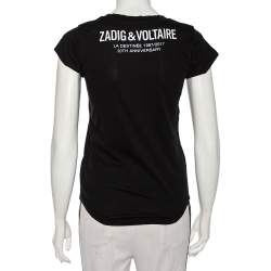 Zadig and Voltaire Black Cotton Knit Skinny Souvenir T-Shirt S