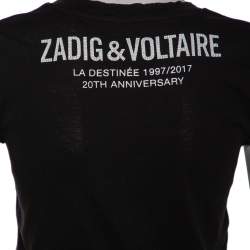 Zadig and Voltaire Black Cotton Knit Skinny Souvenir T-Shirt S