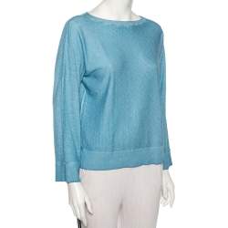 Zadig and Voltaire Blue Stone Wash Wool Boatneck Flint Sweater XS