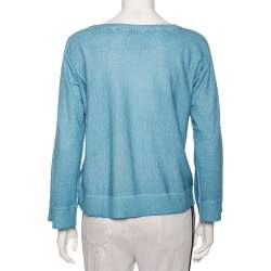 Zadig and Voltaire Blue Stone Wash Wool Boatneck Flint Sweater XS