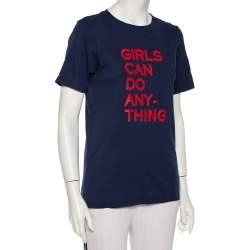 Pre Owned تي شيرت زاديك أند فولتير بلا كم قصير تريكو قطن كحلي مقاس صغير جدا