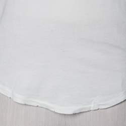 Pre Owned تي شيرت زاديك أند فولتير أنيتا روسيس رقبة واسعة تفاصيل قصة قطن أبيض مقاس صغير جدا