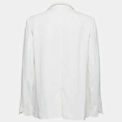 Zadig and Voltaire Deluxe Ecru Crepe Open Front Volly Blazer L