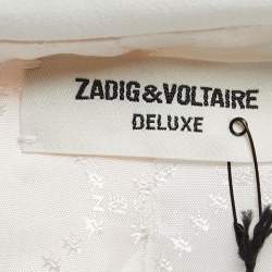 Zadig and Voltaire Deluxe Ecru Crepe Open Front Volly Blazer L