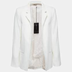 Zadig and Voltaire Deluxe Ecru Crepe Open Front Volly Blazer L