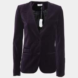 Zadig and Voltaire Dark Purple Velvet Single-Breasted Blazer S