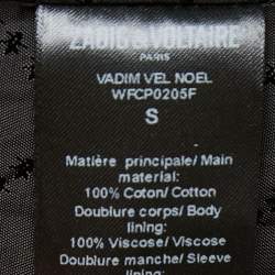 Zadig and Voltaire Dark Purple Velvet Single-Breasted Blazer S