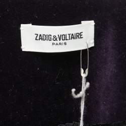 Zadig and Voltaire Dark Purple Velvet Single-Breasted Blazer S