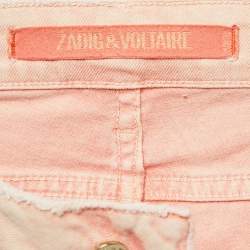 Pre Owned Zadig and Voltaire Light Orange Washed Denim Skinny Eva Snow Jeans M
