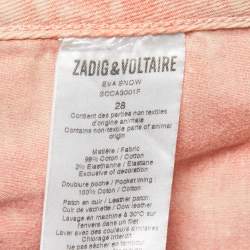 Pre Owned Zadig and Voltaire Light Orange Washed Denim Skinny Eva Snow Jeans M