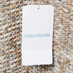 Zadig & Voltaire Multicolor Cotton Knit Open Front Long Cardigan M/L