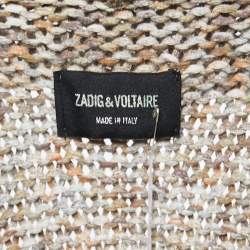 Zadig & Voltaire Multicolor Cotton Knit Open Front Long Cardigan M/L