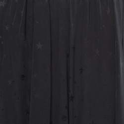 Zadig & Voltaire Midnight Blue Star Patterned Silk Lace Trimmed Skirt S