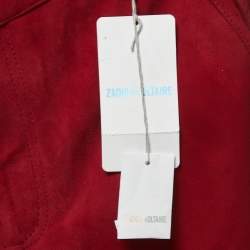 Zadig & Voltaire Red Leather Fringed Trousers M