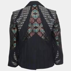 Zadig & Voltaire Black Crepe Mix Patch Detailed Single Breasted Jacket S