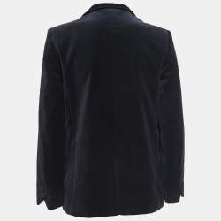 Zadig and Voltaire Navy Blue Velvet Open Front Blazer S