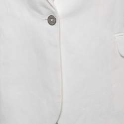 Zadig & Voltaire White Linen Blend Single Button Blazer L