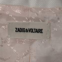 Zadig & Voltaire White Linen Blend Single Button Blazer L