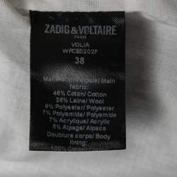Zadig and Voltaire Black/Red Tweed Fringed Open Front Jacket M