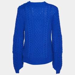 Pre Owned Zadig & Voltaire Defile Royal Blue Wool Knit Kelly Sweater M