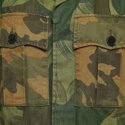 Zadig & Voltaire Military Green Camouflage Cotton Blend Button Front Jacket XS