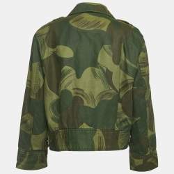 Zadig & Voltaire Military Green Camouflage Cotton Blend Button Front Jacket XS