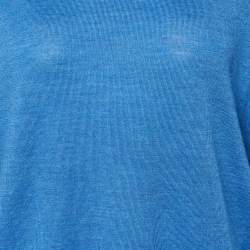 مملوكة مسبقًا Zadig & Voltaire Blue Logo Intarsia Wool Knit Jumper XS
