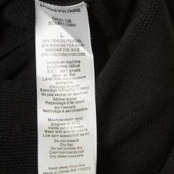 Zadig & Voltaire Black Star Patterned Tencel Knit Cardigan L