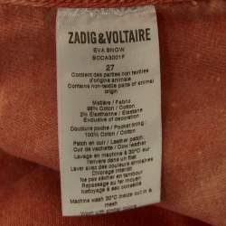 Zadig & Voltaire Light Orange Washed Denim Eva Snow Jeans M Waist 27"
