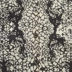 Pre Owned Zadig & Voltaire Black/White Abstract Print Cashmere Buttoned Cardigan S