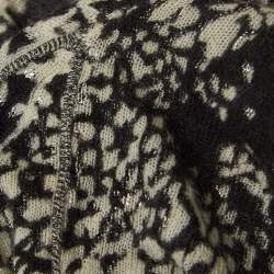 Pre Owned Zadig & Voltaire Black/White Abstract Print Cashmere Buttoned Cardigan S
