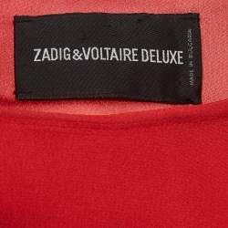 Pre Owned Zadig & Voltaire Red Crepe Cut-Out Detail Sleeveless Mini Raff Dress XS