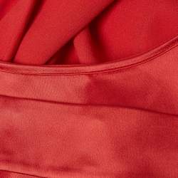 Pre Owned Zadig & Voltaire Red Crepe Cut-Out Detail Sleeveless Mini Raff Dress XS