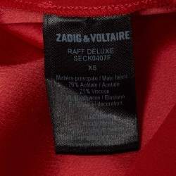 Pre Owned Zadig & Voltaire Red Crepe Cut-Out Detail Sleeveless Mini Raff Dress XS