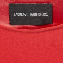 Pre Owned Zadig & Voltaire Red Crepe Cut-Out Detail Sleeveless Mini Raff Dress XS
