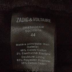 Zadig & Voltaire Black Distressed Denim Raw Edge Detail Shorts L Waist 34"