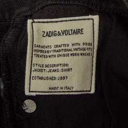 Zadig & Voltaire Black Distressed Denim Raw Edge Detail Shorts L Waist 34"