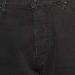 Zadig & Voltaire Black Distressed Denim Raw Edge Detail Shorts L Waist 34"
